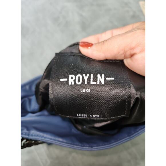 Royln Luxe Puffer Handbag Blue Detachable Strap - Picture 7 of 9